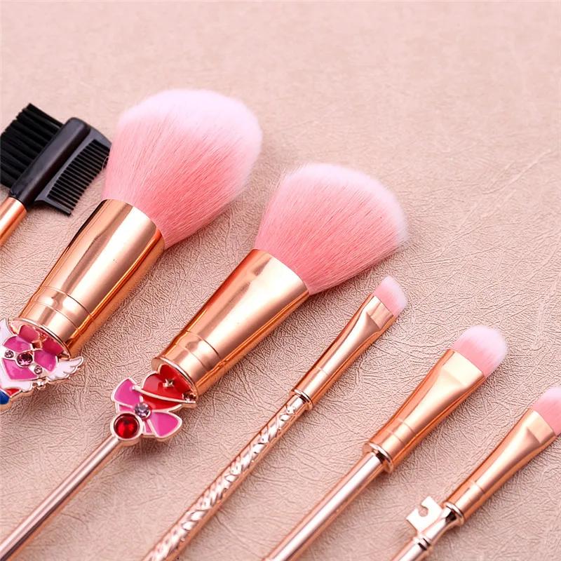Beauty Cardcaptor дизайн Sakura мягкая чистка портативные косметические инструменты пудра Румяна Основа с кисточка с кристаллами Макияж лица