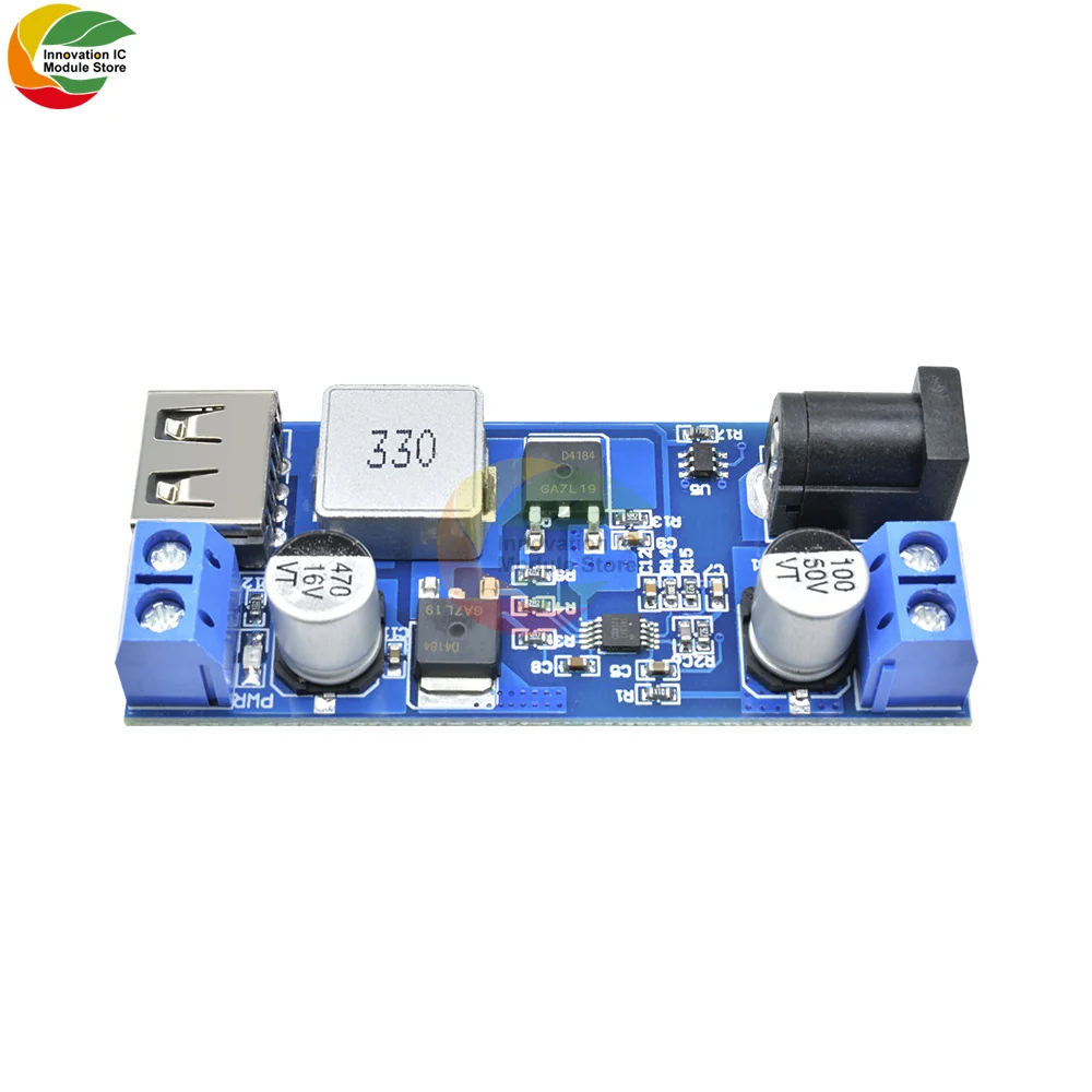 Регулируемый понижающий преобразователь источника питания USB LM2596S 24 В/12 В в 5 А