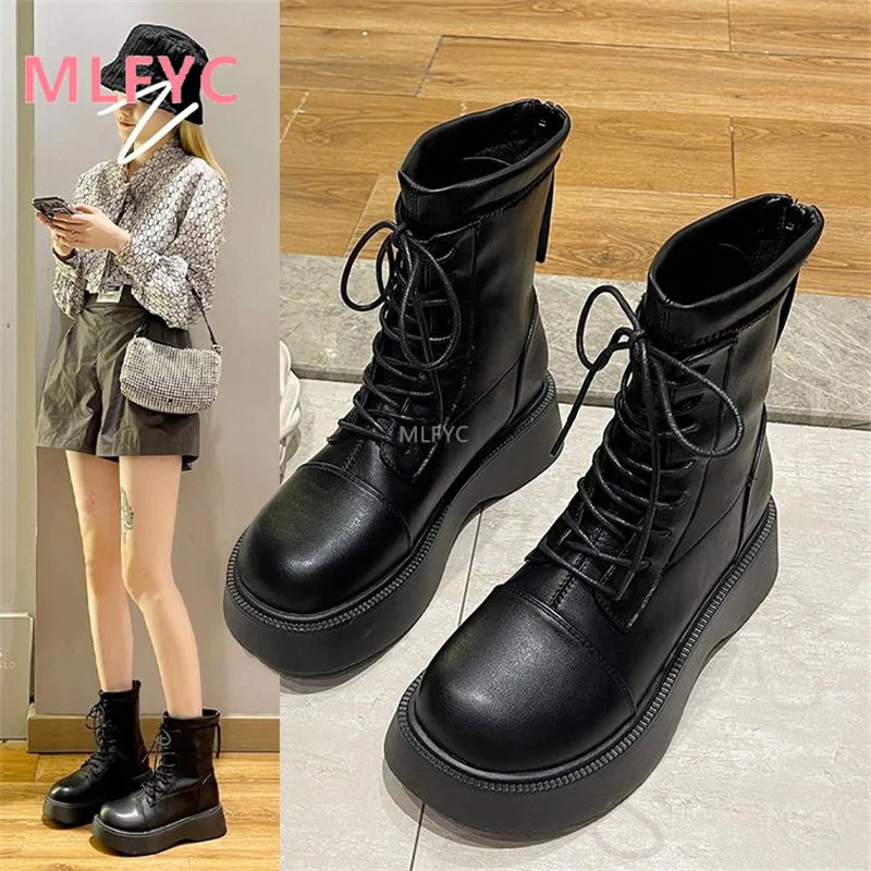 

Ботинки мартинсы женские на толстой подошве, сетчатые красные ботильоны с коротким голенищем, дышащие, с большой головой, Осень-зима 2021