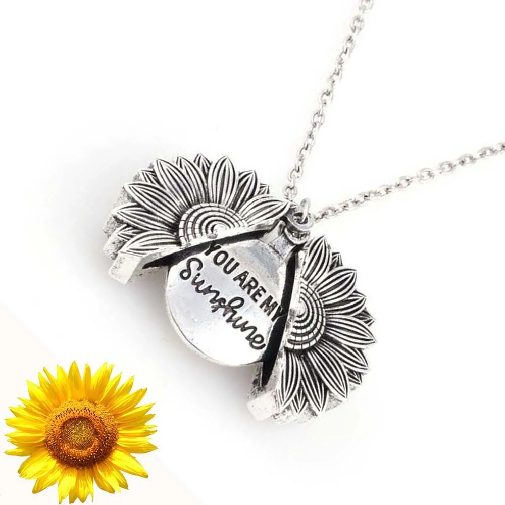 ASHMITA медальон Подсолнух Выгравированный кулон ожерелье ты мой Солнечный цветок
