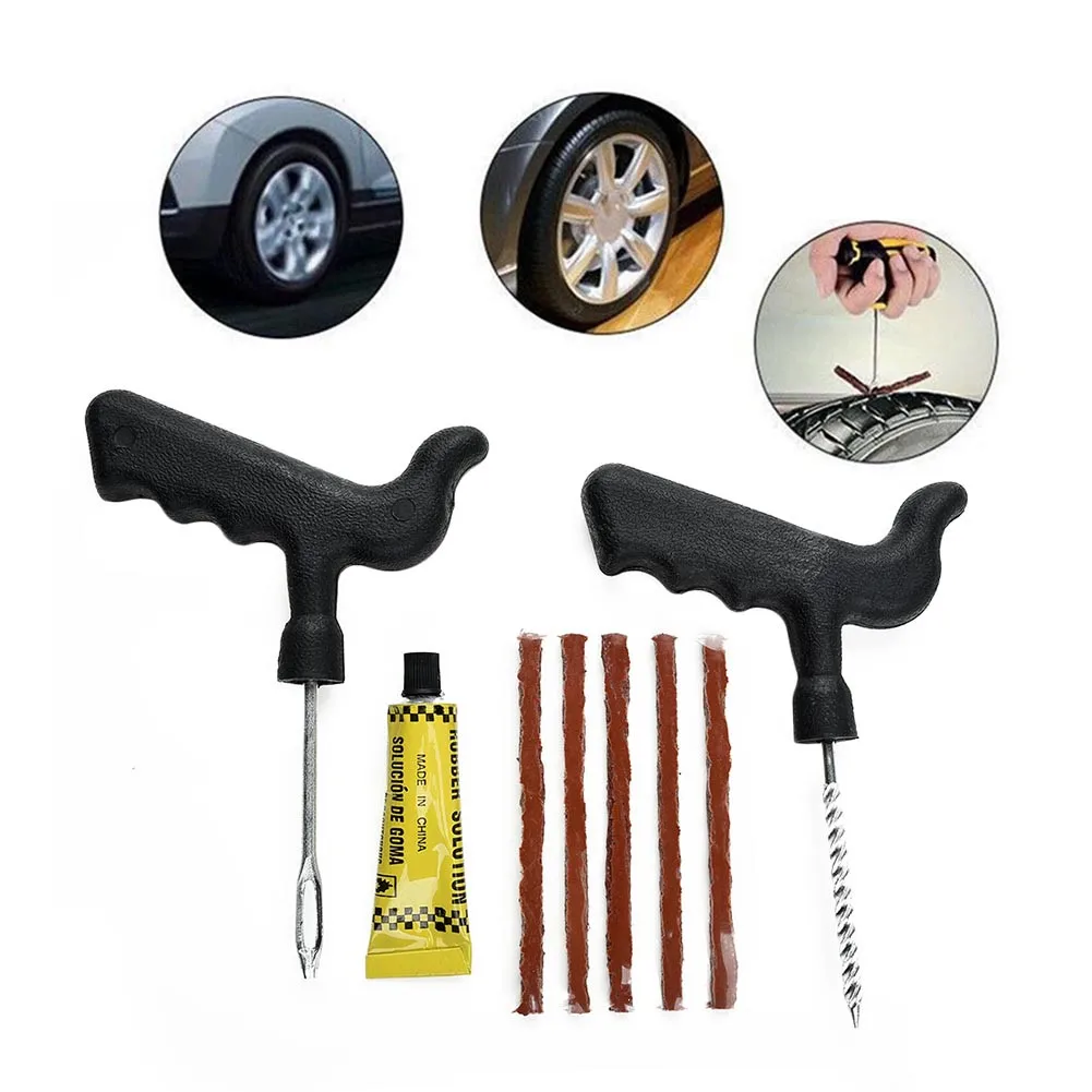 

Plug Tyre Repairing Kit Puncture With glue Fix Tool Patch Tractors Trailers