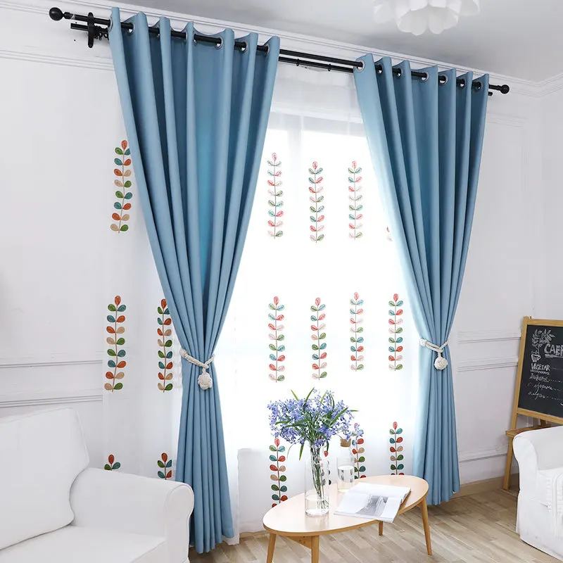 

Modern Simple Curtains for Living Room Bedroom Plain Engineering Curtains Fabric Thick Cotton Linen Shade Velvet Linen Curtains