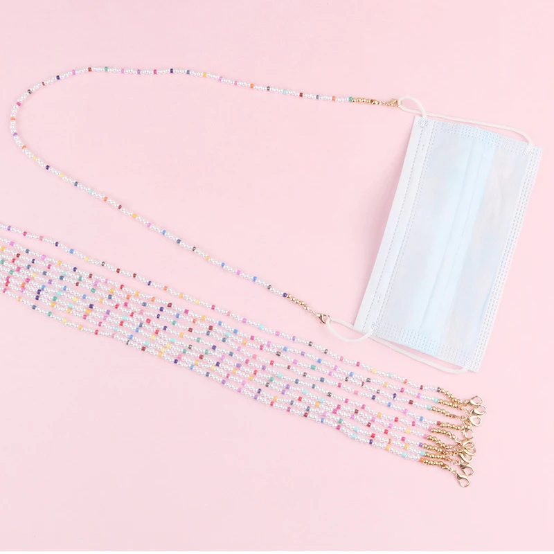 

Шнурок для маски «сделай сам», модный разноцветный ремешок для маски ручной работы, разные стили, поводок для маски с искусственным жемчуго...