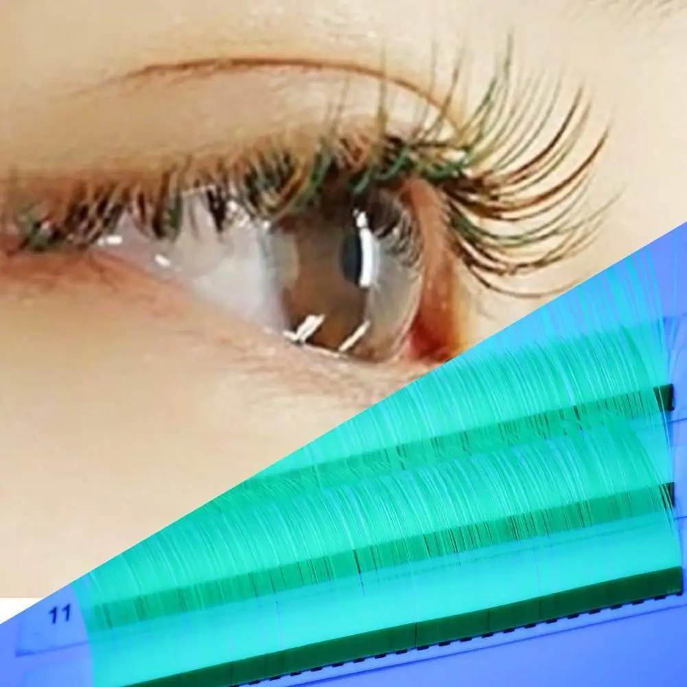 

UV Lash Extenions Glow in the Dark lashes Fluorescent Colorful Eyelash Extension Green Bulk Individual Classic Bright I8S2