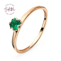 skm flower rings for women 14k rose gold emerald rings vintage engagement rings designer promise luxury fine jewelry