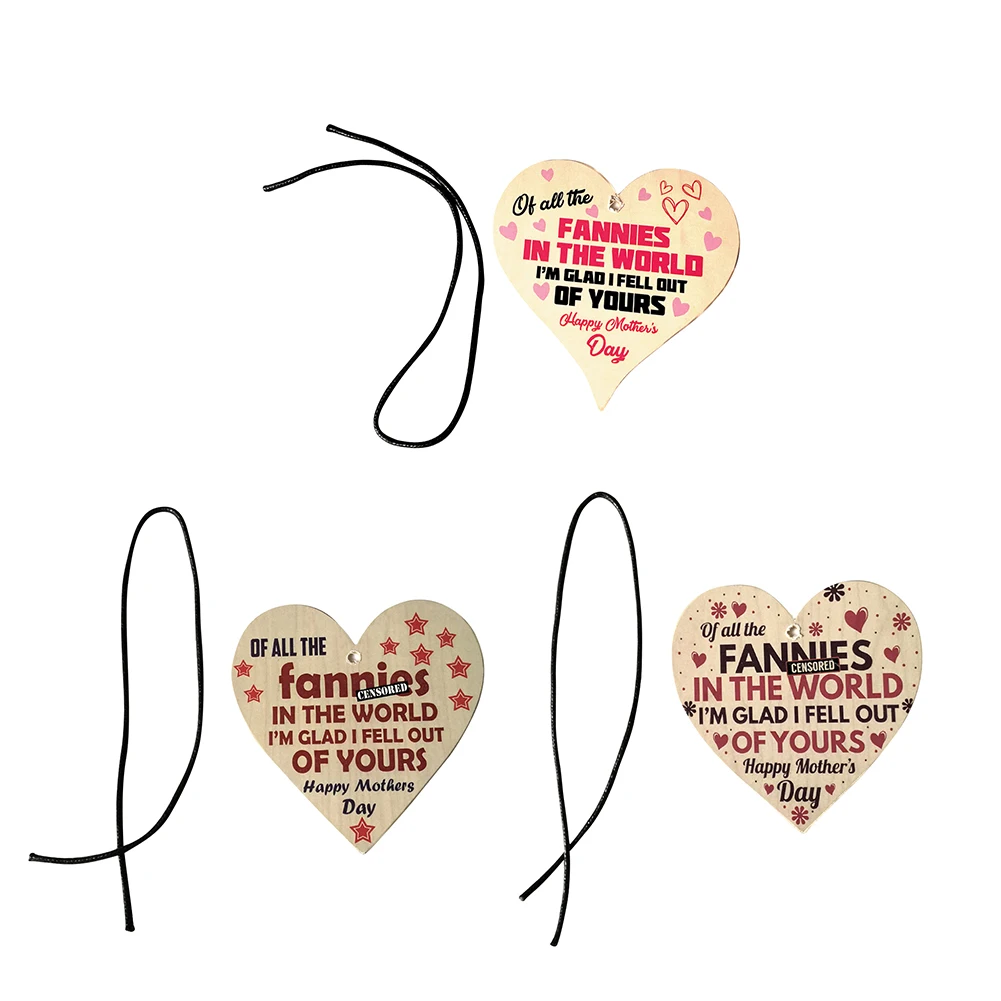 Деревянная подвеска в форме сердца на день матери праздник подарок рождения