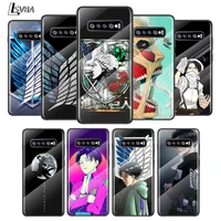 anime attack on titan for samsung galaxy s21 ultra plus 5g m51 m31 m21 tempered glass cover shell luxury phone case