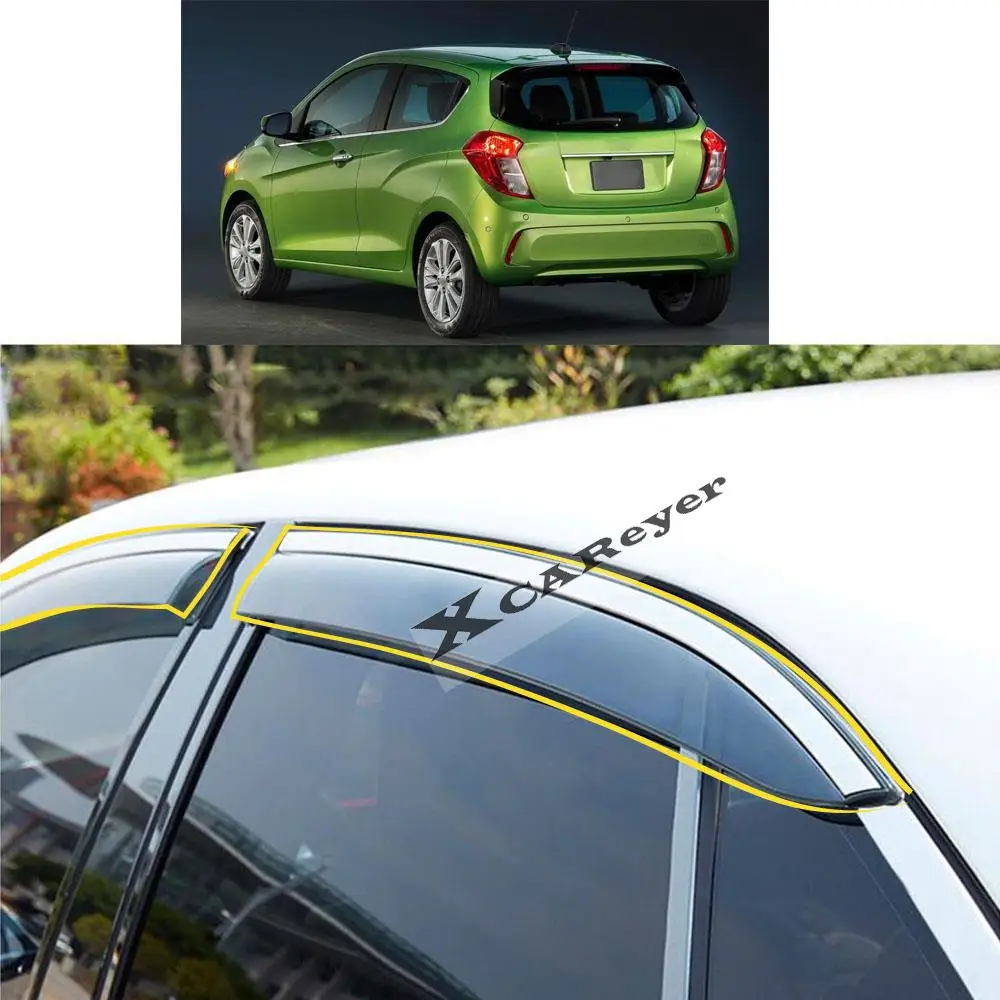 

Автомобильная наклейка для CHEVROLET Spark 2010, 2011, 2012, 2013, 2014, 2016, 2017, 2018, пластиковое стекло, ветрозащитный козырек, защита от дождя и солнца