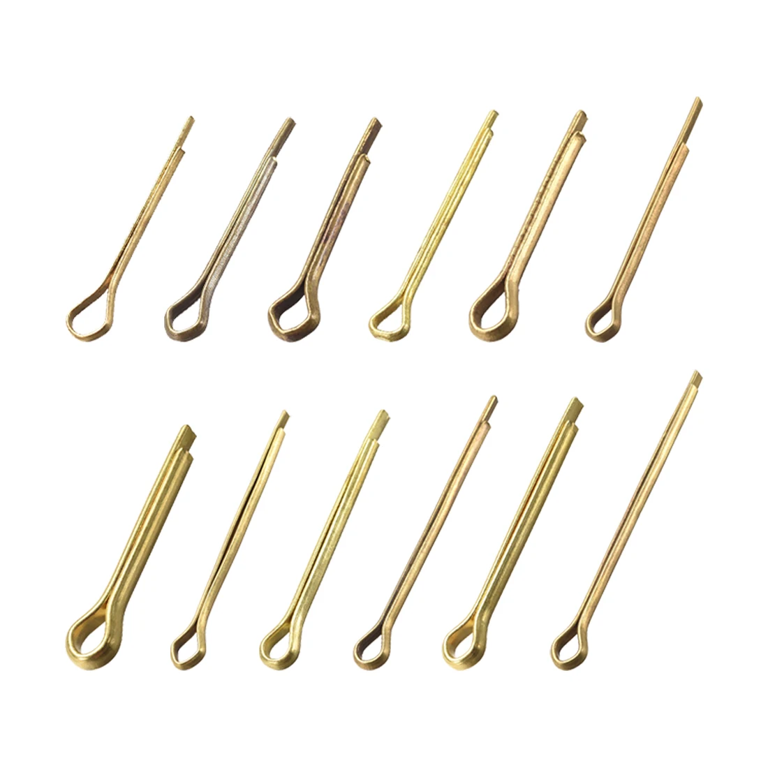 

Uxcell 5-15 Pieces Split Cotter Pin - 1.5mm/2mm/2.5mm/3mm/4mm Diameter x 16mm-40mm Length Solid Brass 2-Prongs Gold Tone