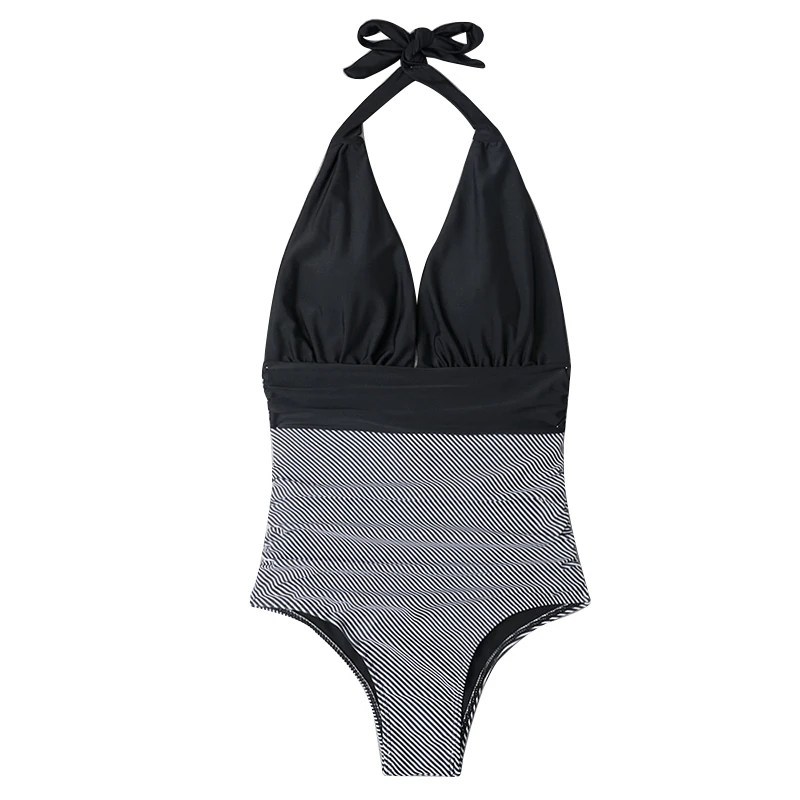 Цельный купальник женский 2022 монокини с глубоким V-образным вырезом пляжные