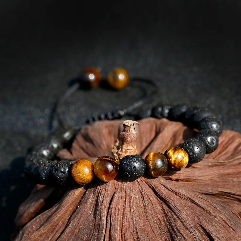 Браслет с тигровым глазом мужской регулируемый браслет имитацией эфирного масла