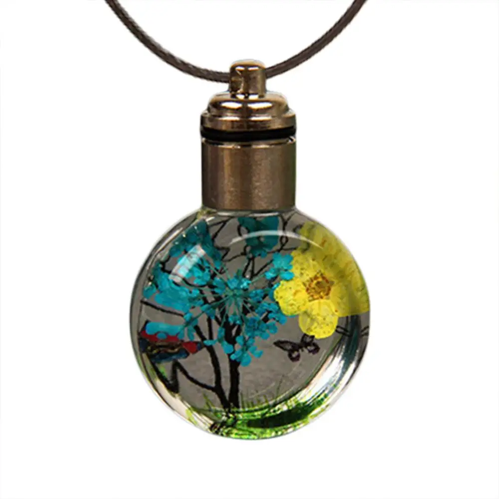 Светящиеся стеклянные шарики сушеные цветы настоящие вечное украшение подвеска