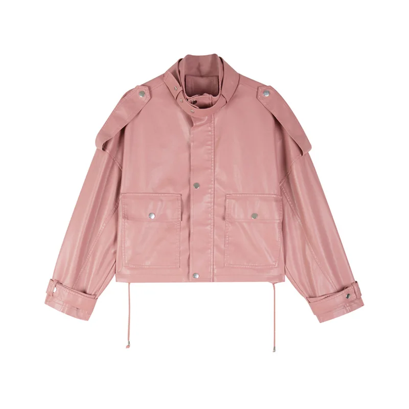 Куртка Aelegantmis женская из искусственной кожи укороченный Байкерский жакет мягкой