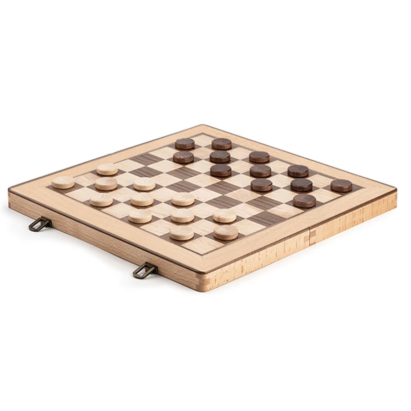 New Top Grade Refined Wooden Folding Large Chess Set Checkers Solid Wood Maple Chessboard Entertainment Board Game Children Gift | Спорт и
