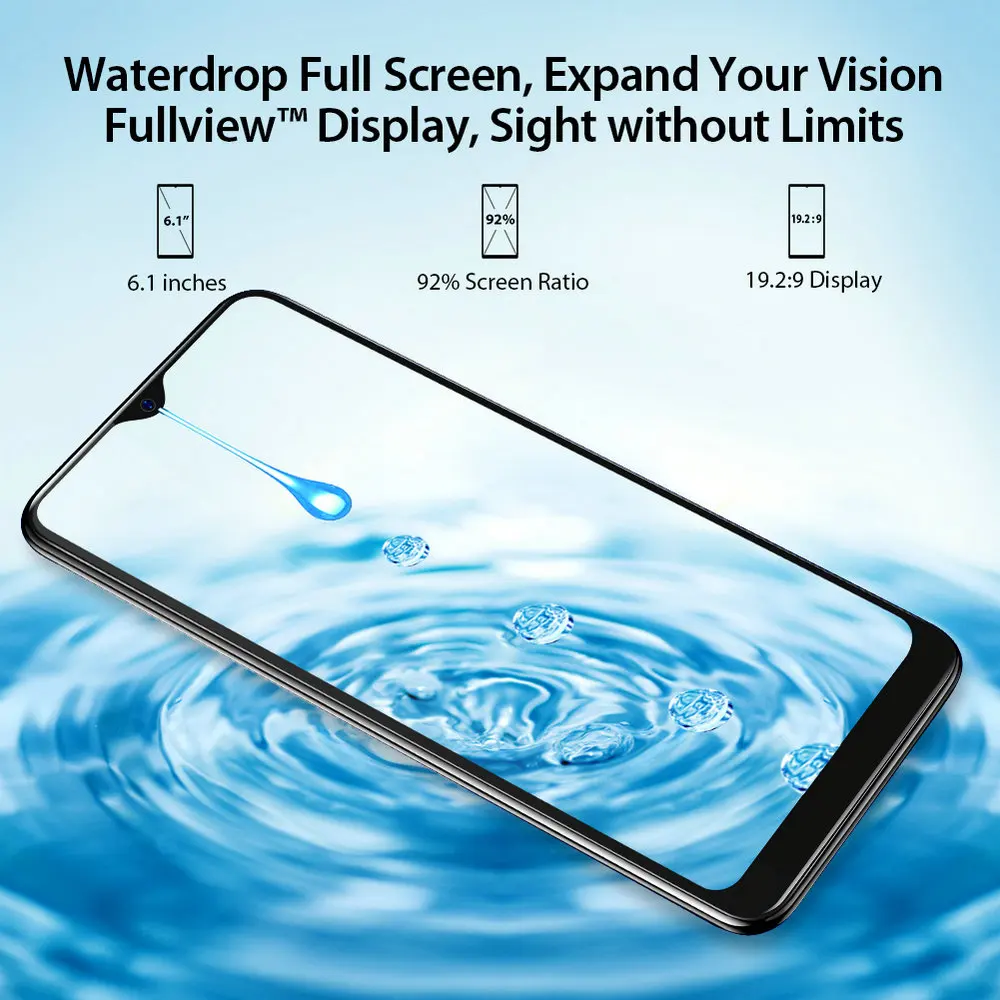 Blackview A60, смартфон, 4080 мАч, 19,2: 9, HD экран, 1 Гб+ 16 ГБ, Android 8,1, 13 МП+ 5 МП, RGB, 3G, мобильный телефон