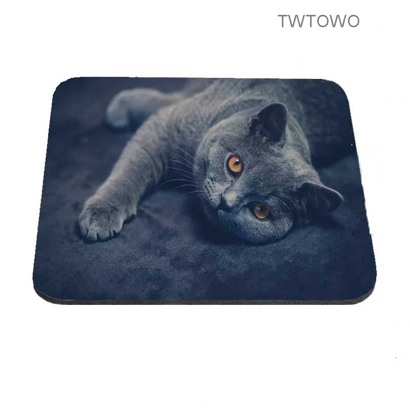 Лучший продажа Настраиваемая игровая коврик для мыши Животные Серый Веселые лежащие кошки Котята Компьютерный ноутбук Прямоугольник Резиновая мышь на.