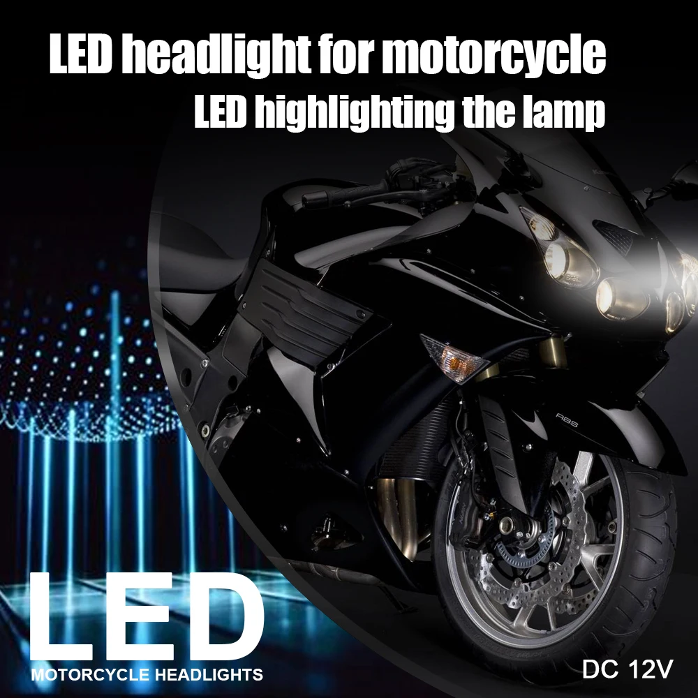 Белый/желтый мотоциклетный светодиодный головной светильник вспомогательная