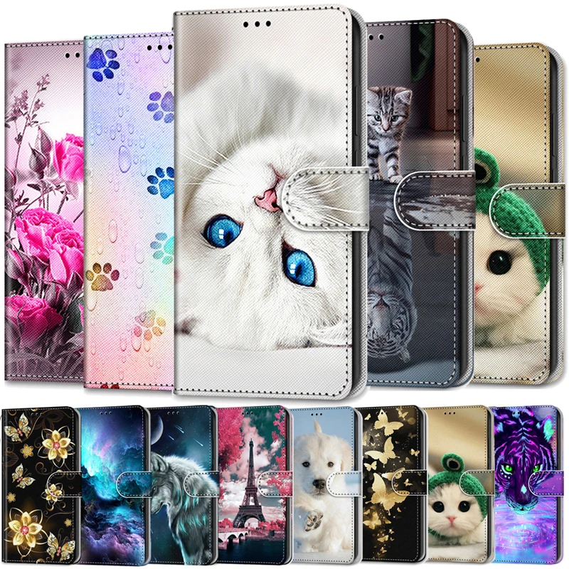 Чехол для Xiaomi Redmi 9C NFC кожаный мягкий милый чехол телефона с книгой 9 откидной