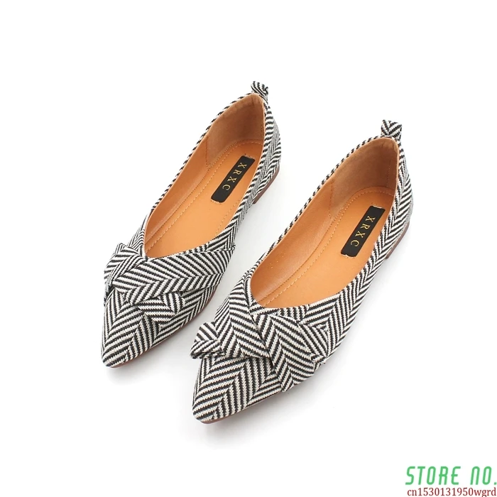 

Women Flats Pointed Toe Bowknot Black Red Extra Big Size 43 44 45 46 Plus Small Size 31 32 33 Lady Flat Heel Shoes Casual Shoes