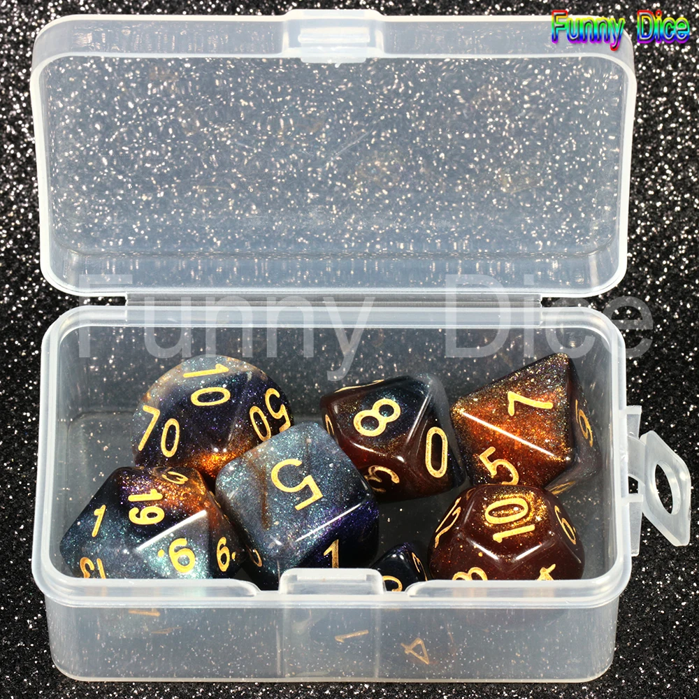 Изысканная Новинка креативная Вселенная Галактика Dice7Pcs + коробка для игральных