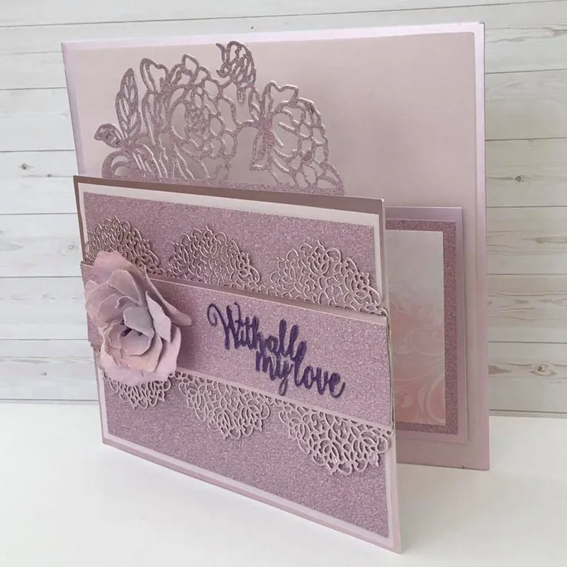 New Butterfly Peony Rose Lace Edge Border Metal Cutting Dies for DIY Scrapbooking Embossing Cards Crafts 2020 | Дом и сад