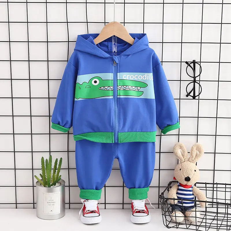 

2020 Spring Baby Casual Boys Girls patchwork Hooded Jacket Pants 2Pcs/Set Kids Fashion Suit Infant Clothing Toddler Tracksuits
