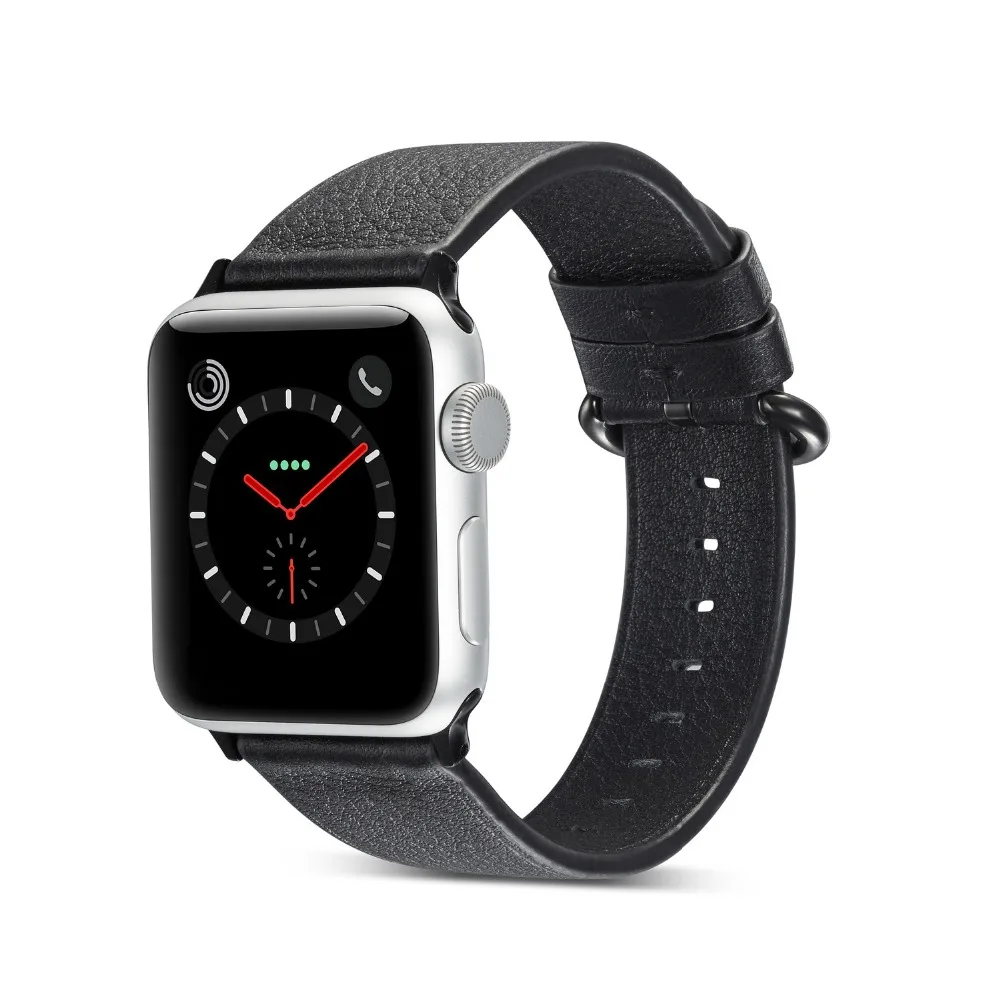 Ремешок спортивный из натуральной кожи для apple watch band 42 мм 38 браслет iwatch 4 44 40 Series 3 2