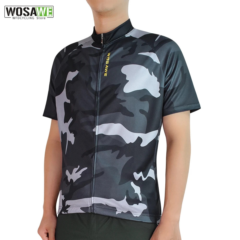 

WOSAWE Summer Men Short Sleeve Cycling Jersey Breathable Shirt Mountain Bike Men's Cycling Jersey MTB Bike Shirts Quick Dry