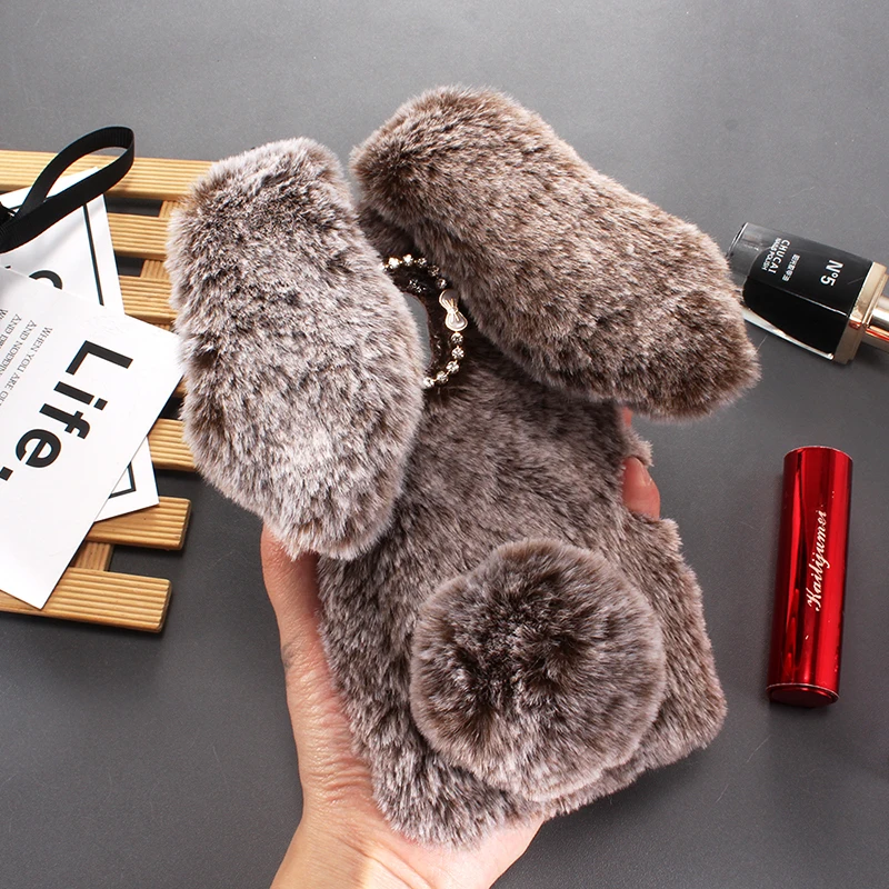 DIY мягкий пушистый горячий кролик Красивый Стильный чехол Защитная