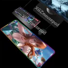 Коврик для мыши XGZ, с принтом аниме, сексуальная девушка, нами, большой, RGB, черный, нескользящий, для офиса, компьютера, стола