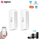 Датчик температуры и влажности Zigbee Wi-Fi для умного дома, термометр Var SmartLife с дисплеем и поддержкой Alexa Google Assistant