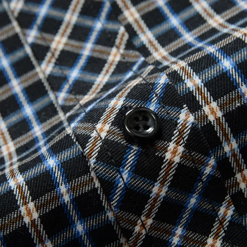 Мужская модная повседневная клетчатая рубашка с длинными рукавами и принтом