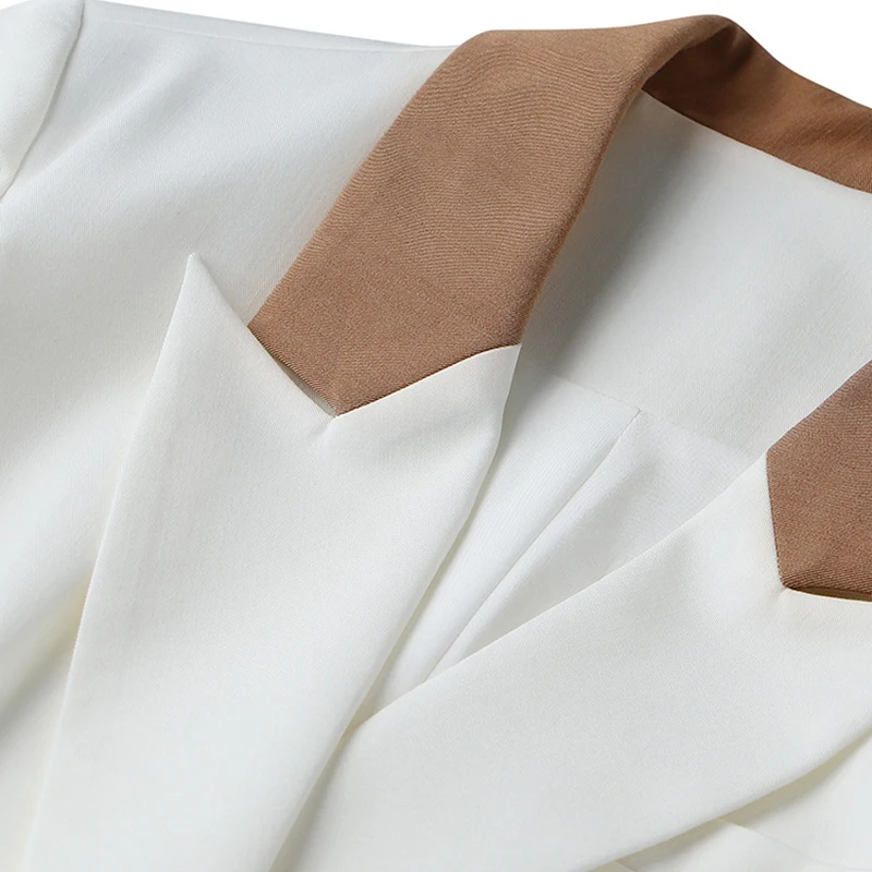 LANMREM Повседневный Блейзер Пальто с эластичной талией плиссированная юбка для