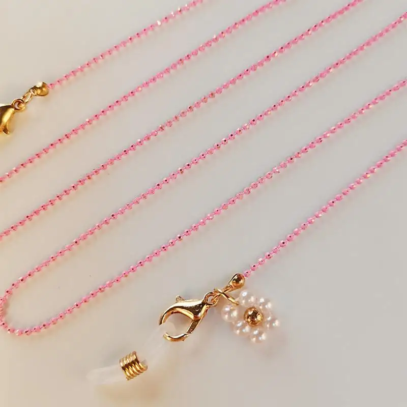 Цепочка для маски многогранная цветная цепочка из бисера Жемчуг Маргаритка