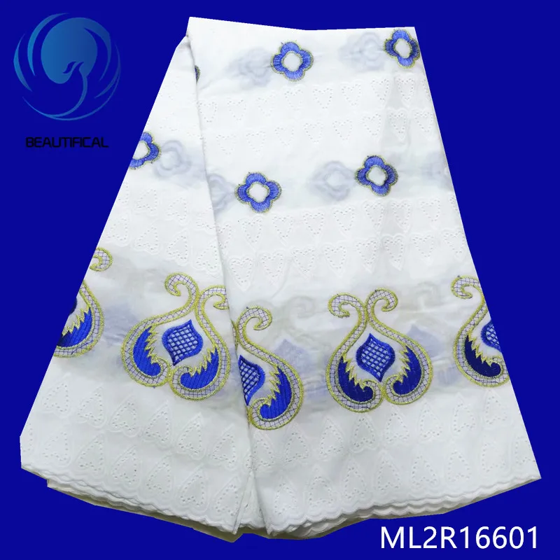 BEAUTIFICAL white cotton lace fabric with purple embroidery swiss nigerian for dress Top sale african ML2R166 | Дом и сад