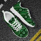 Женские туфли на плоской подошве FORUDESIGNS, полинезийские племенные сандалии с цветами, зеленые повседневные сетчатые кроссовки для девочек-подростков, Женские Дышащие