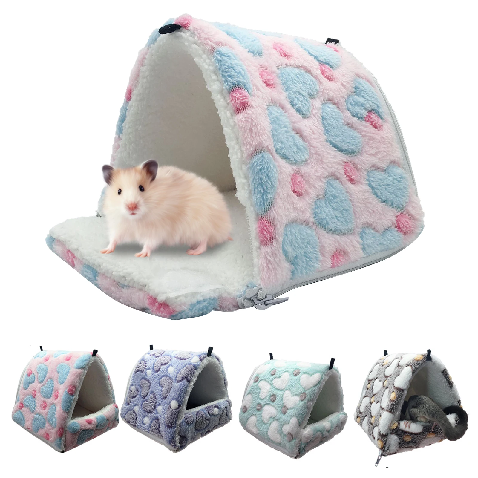 

Small Animal Pets Cages Winter Springs Hamster Guinea Pig Squirrel Keep Warm Nest Soft Comfortable Sleeping Bed Hammock Tent