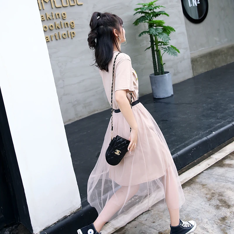 Комплект из 2 предметов 2019 Летняя женская хлопковая футболка + сетчатая