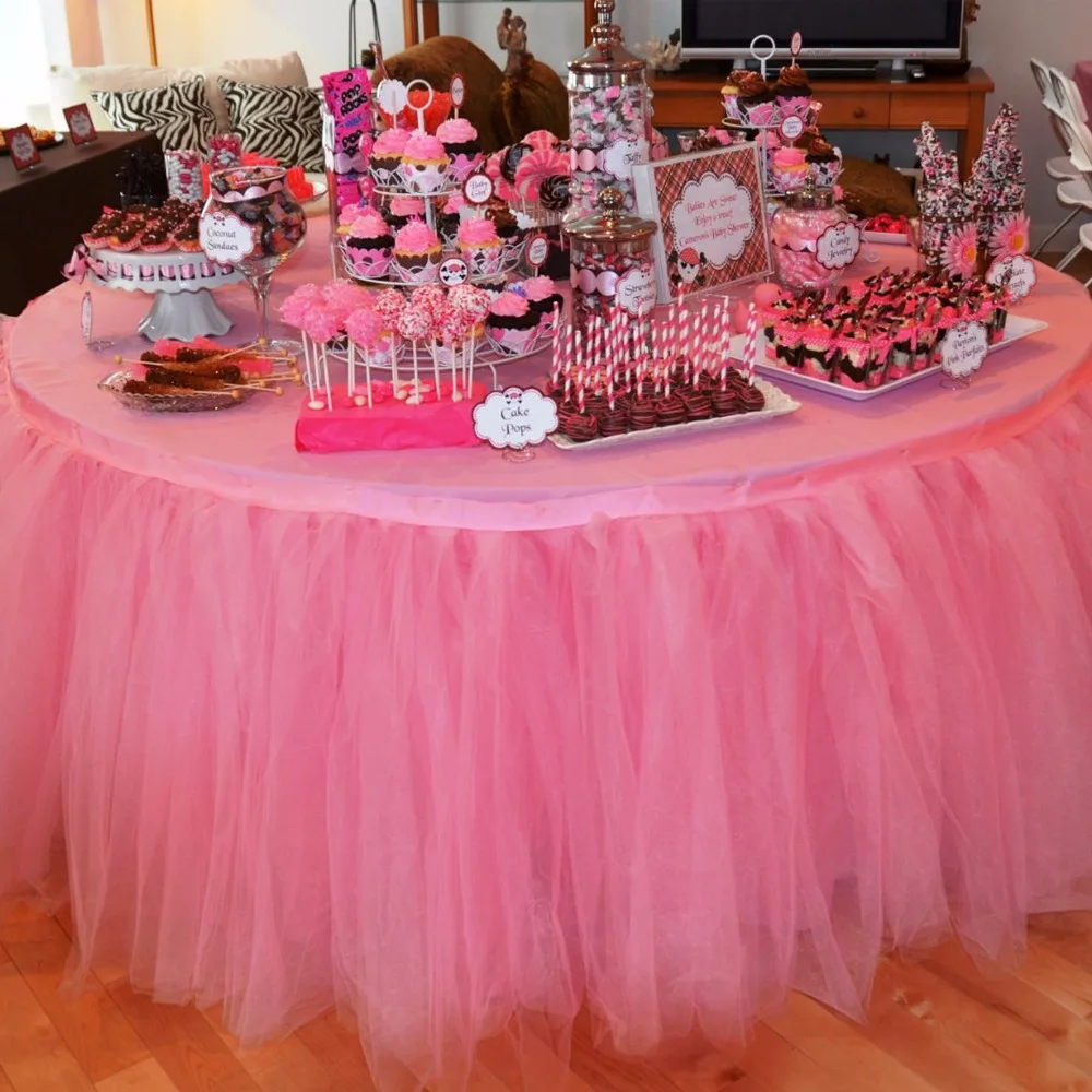 

1pcs Tulle Table Skirt DIY Tutu Tableware Skirts For Wedding Decor Birthday Decoration Baby Shower Favors Party Home Textile New