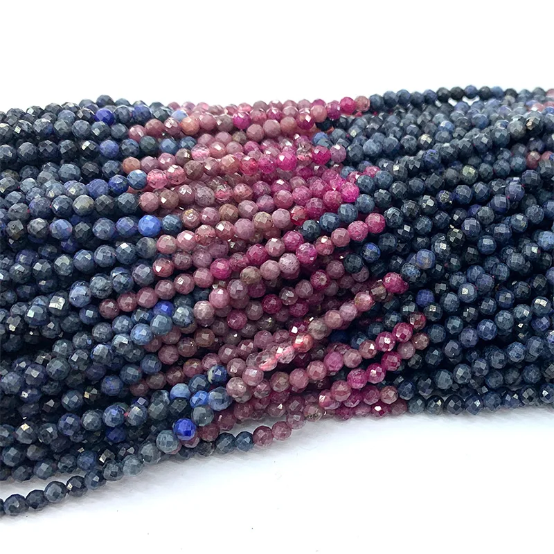 Veemake Рубин Сапфир натуральные камни Кристалл драгоценные DIY Ожерелье Браслеты