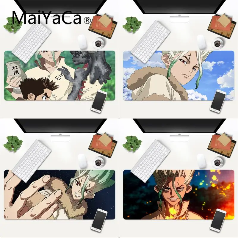 

MaiYaCa New Designs Senku x gin Rubber Pad to Mouse Game Gaming Mouse Mat xl xxl 800x300mm Animation Notebook Mice Mats