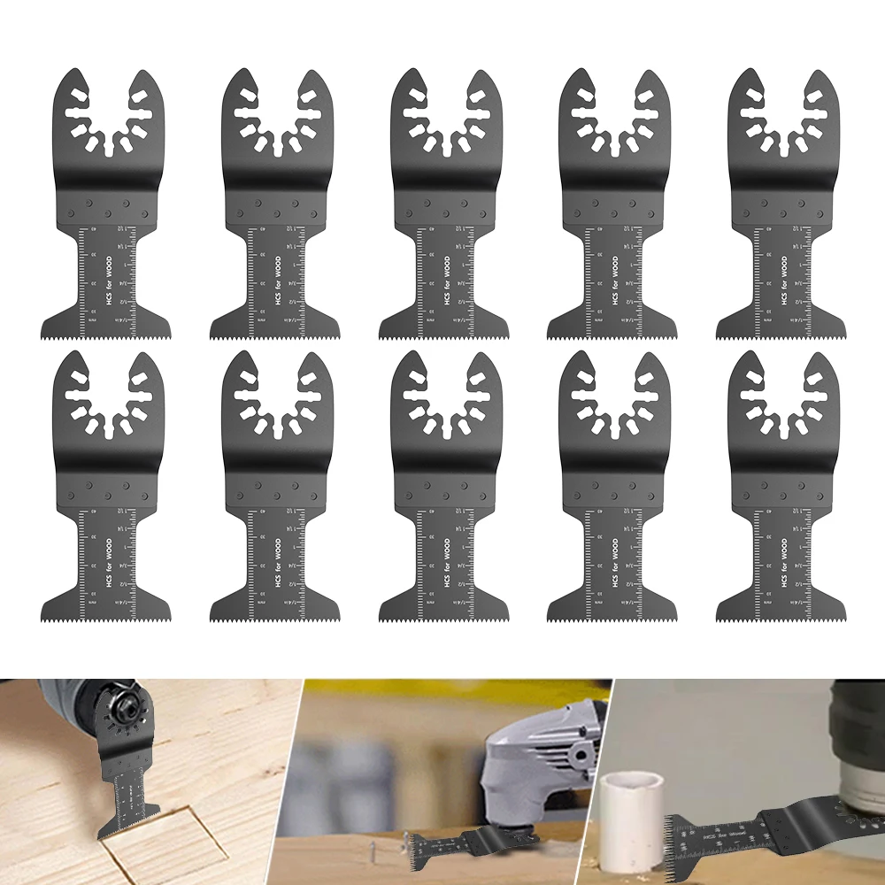 

10 Pack Multi-Function Saw Blade Accessories Oscillating MultiTool Saw Blades for Renovator Power Wood Cutting Tool Bits