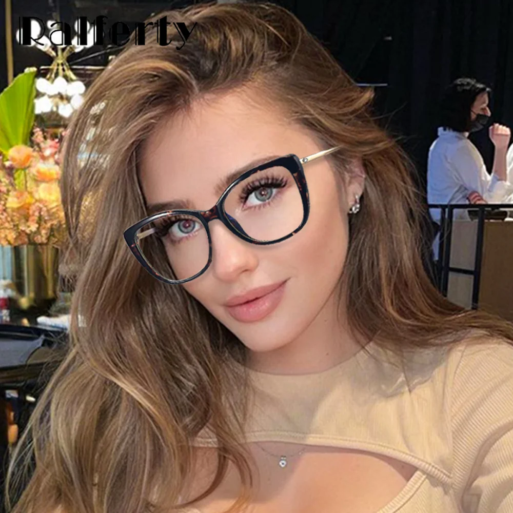 

Ralferty Vintage TR90 Female Eyeglass Frames Luxury Women's Glasses Frame 0 Diopter Spring Optic Prescription Spectacle Frames