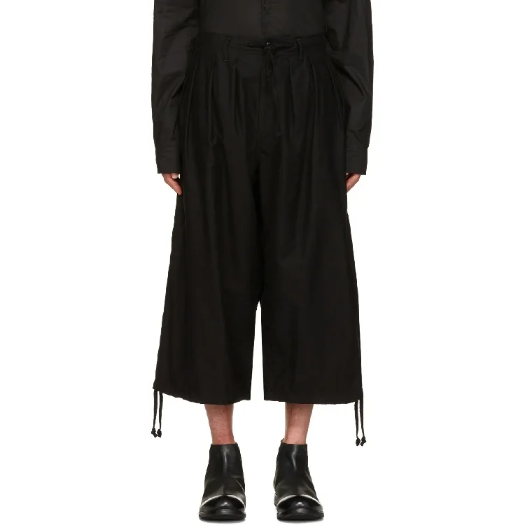 

Clothing Men's Fashion stylist GD Ultra loose casual pants personality fold design broad leg pants plus size
