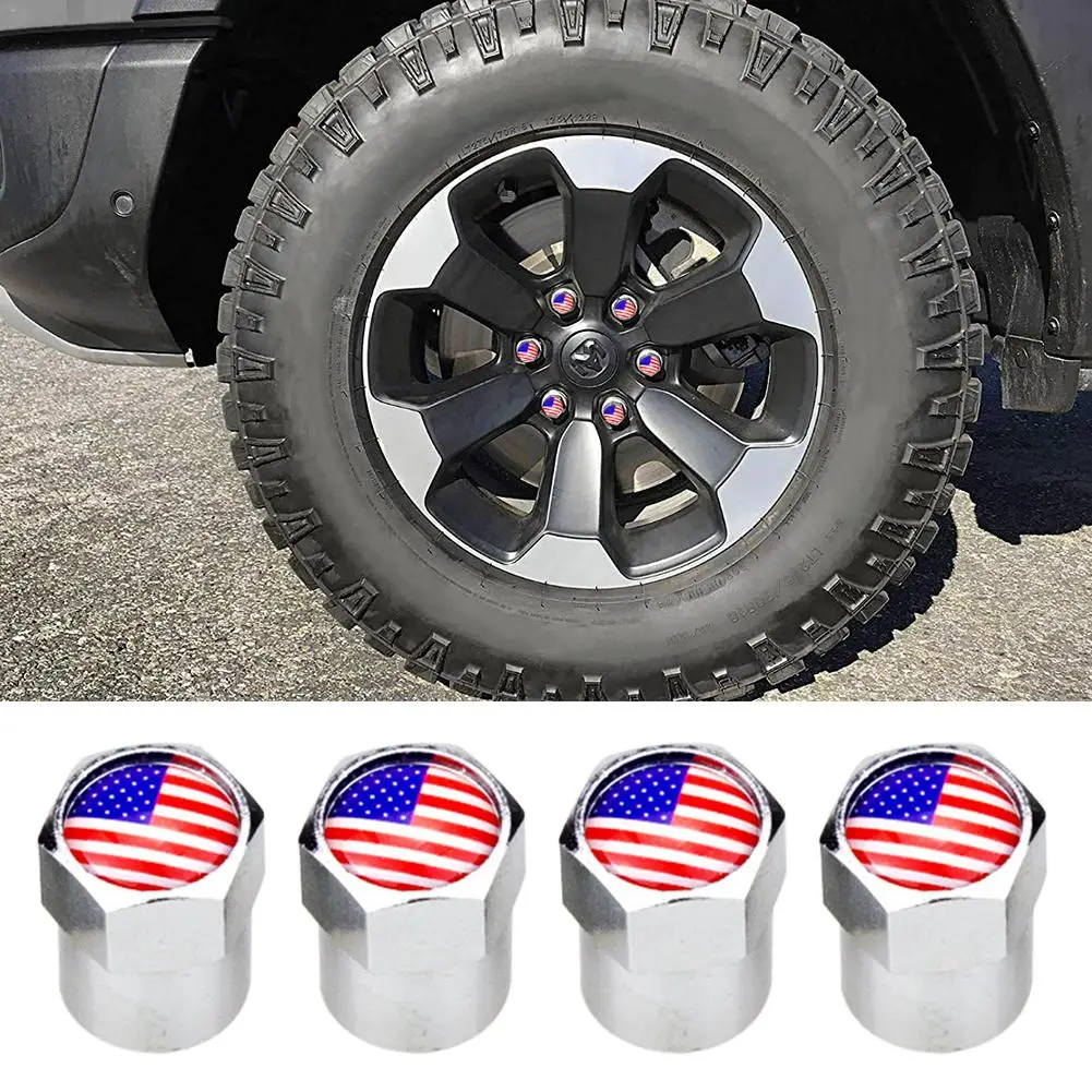 4 шт. колпачки на стержни клапана автомобиля под американский флаг|Стержни и