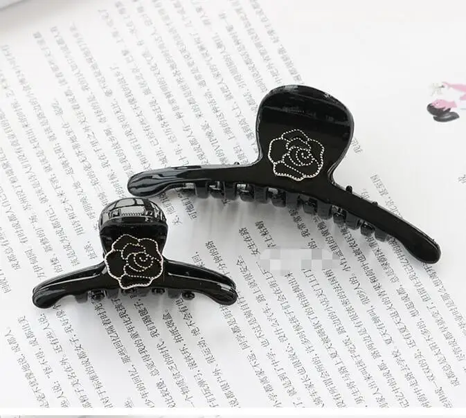 6cm black Элегантные цветочные Когти для волос заколка-краб заколка для волос заколки для девочек женские аксессуары для волос украшение для волос - Цвет: 6cm black