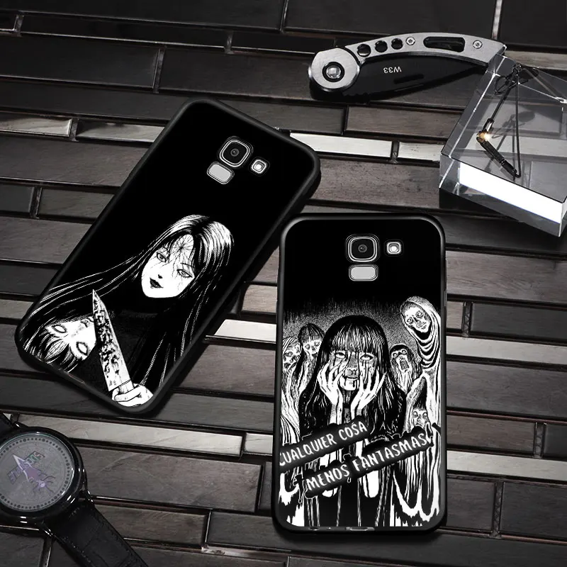 Japan Horror Comics Cover for Samsung Galaxy J8 J7 Duo J6 J5 Prime J4 Plus J3 J2 Core 2018 2017 2016 Black Phone Case | Мобильные