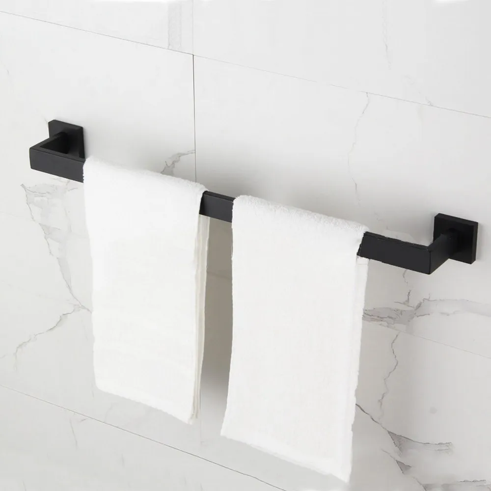 

Stainless steel Punch-Free Toilet Paper Holder Wall-Mounted Bathroom Kitchen Roll Holder Paper Towel Hook Modern Black Hanger