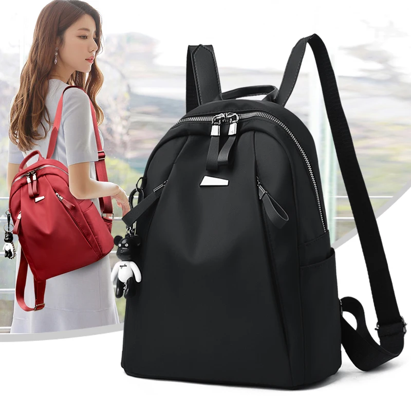 

2021 New Large Capacity Simple Style Casual Mochila Travel Women Anti-theft Backpack Waterproof Fabric Large Female Shoulder Bag