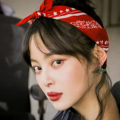 Бандана из 100% хлопка квадратный шарф в стиле хип хоп 55 см * черная красная повязка